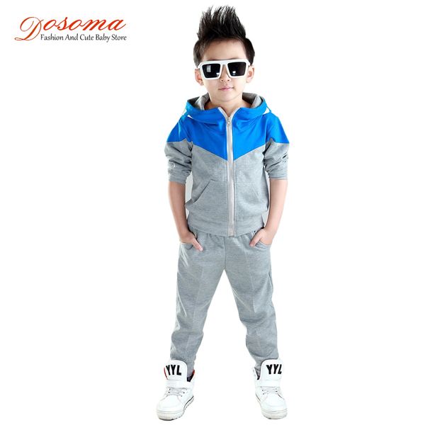 

dosoma kids clothes 2018 baby boy spring hooded coats and jackets pants set korean fashion children clothing sports suit for boy y1893004, White