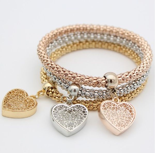 

jewelry corn chain bracelets - butterfly , snowflake , elephant , owl pendant multilayer bracelet sets, Golden;silver