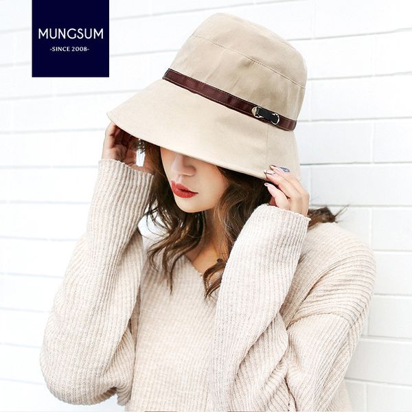 

bucket hat women cute summer lady korean fashion dome cap cotton sunscreen sandbeach hats 2018, Blue;gray