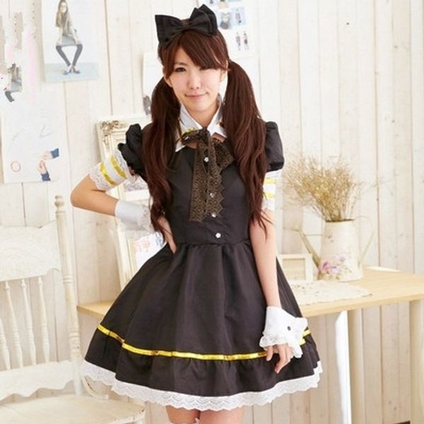 

anime uniforms black lolita dress cosplay costumes for girls, Black;red