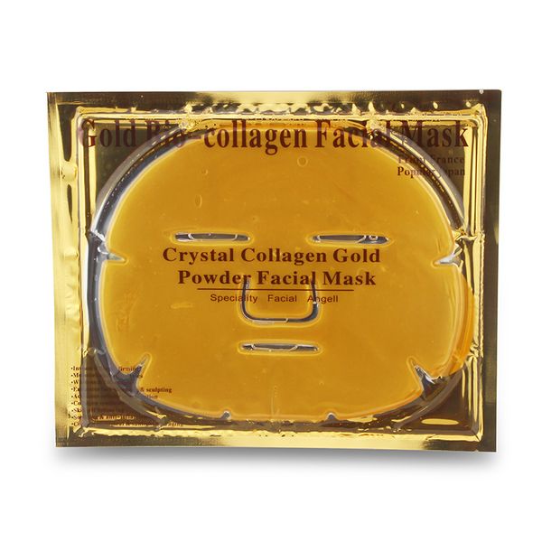 

100pcs/lot selling gold bio collagen facial mask face mask crystal gold powder collagen facial masks moisturizing anti-aging