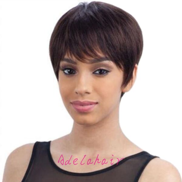 Human Short Black Wigs African Americans Best Brazilian Human Hair