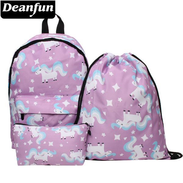 

deanfun waterproof school bag women unicorn bookbag cute travel backpack for teenage girls kawaii knapsack 030