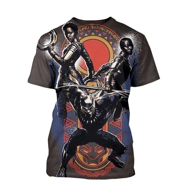 

3d t shirt tees short sleeve super cool brand clothing printed shirts t-shirt men women black panther t-shirts 10 styles, White;black