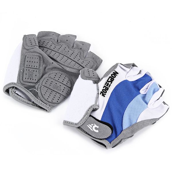 

2pcs robesbon half finger cycling bicycle gloves silicone mountain bike accessory silicone gel, shockproof, super abrasion palm material, Black