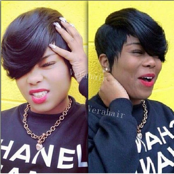 

Камбоджийский парик человеческих волос для чернокожих женщин короткие прямые кр