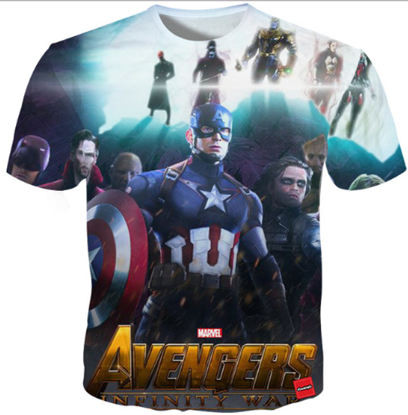 

2018 новый летний 3d футболки мужчин печать мстители бесконечная война ironman тис топы футболка мужская прохладный смешные streetwear plus, White;black