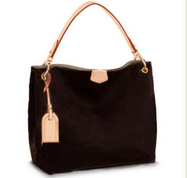 

2018 new fashion genuine leather women graceful 43703 handbag tote bag shoulder bag 35cm and 40cm