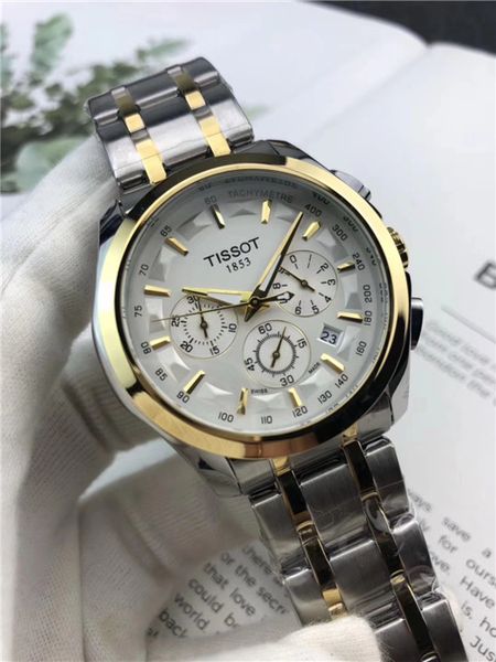 

brand 6 needles men watch 42mm quartz cores running seconds 24 hours men's watches life waterproof brand watch relogio, Slivery;brown