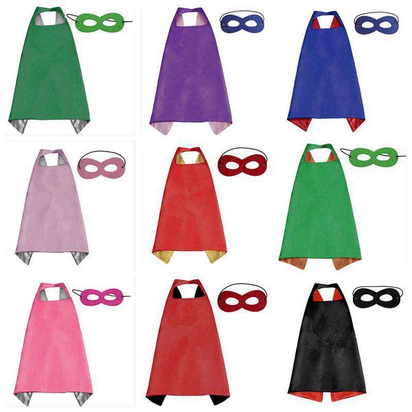 

50pc 2018 new double ide l70 70cm kid uperhero cape and ma k for kid cape with ma k