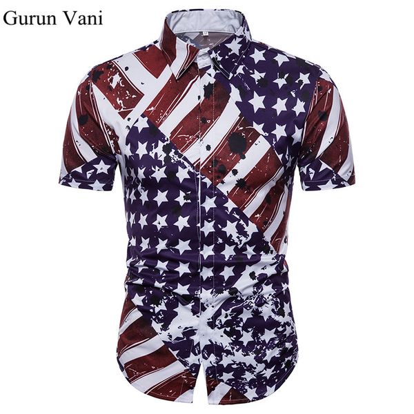 

2018 new mens flag 3d print shirt fashion do the old style short sleeve shirt male dress clothes summer for man, White;black