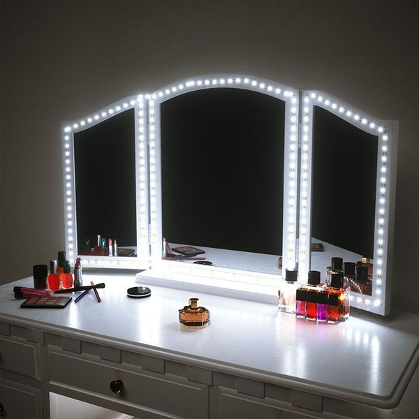 Specchio per trucco a LED Striscia luminosa 13ft 4M 240LED Specchio per trucco Luci Kit striscia LED Specchio per tavolo da trucco Set con dimmer S Shape