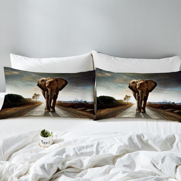 3d Elephant Pillowcase Indian Animal Printed Decorative Pillow