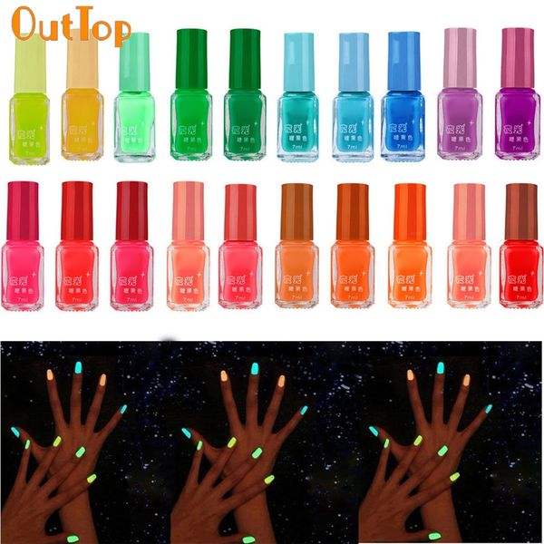 

outnail polish 20 color fluorescent neon luminous gel nail art polish for glow in dark varnish manicure 61007 drop ship