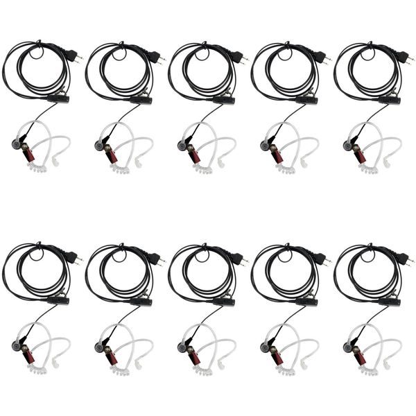 PTT MIC Covert Acoustic Tube In-ear Earpiece Headset for Radio ICOM Midland New!