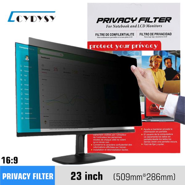 

CYDYSY 23 inch Privacy Screen Filter Anti-Glare Anti-Spy Protective film for 16:9 Widescreen Computer Monitor 509mm*286mm