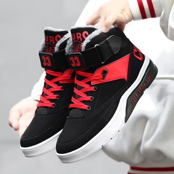 

2018 winter men women running shoes winter new fur comfortable lace up sneakers for men outdoor non-slip sport shoes female