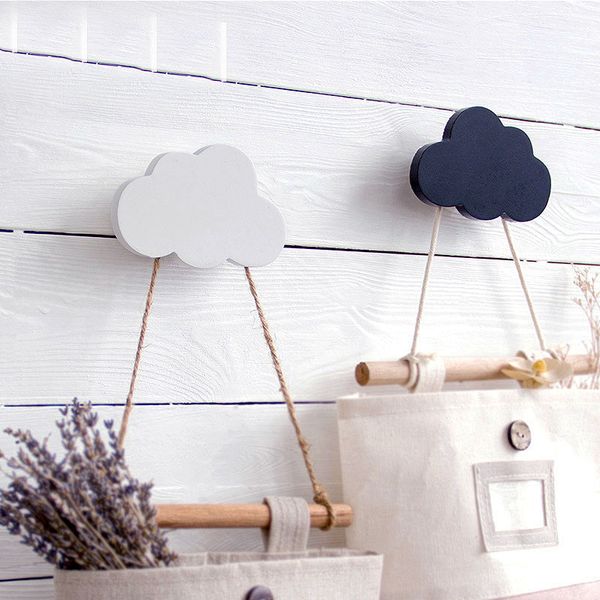 

wall-mounted hooks cloud hook wooden wall clothe ins nordic kids room wall sticker decoration hanger children birthday gift hook