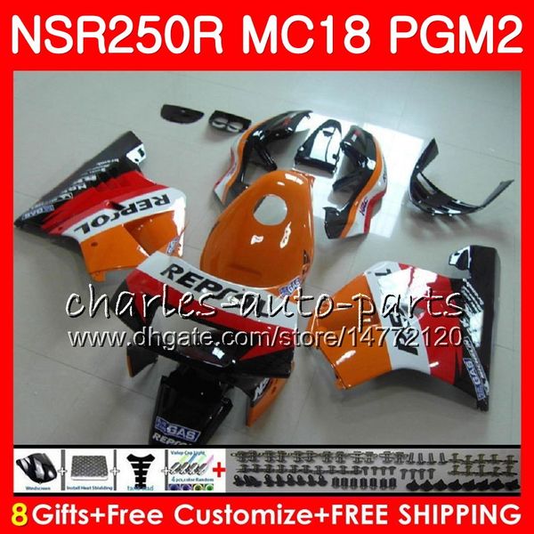 Körper für HONDA NSR 250 R MC18 PGM2 NSR 250R NS250 TOP Repsol NSR250R 88 89 78HM.41 MC16 NSR250 R RR NSR250RR 1988 1989 88 89 Verkleidungen Kit