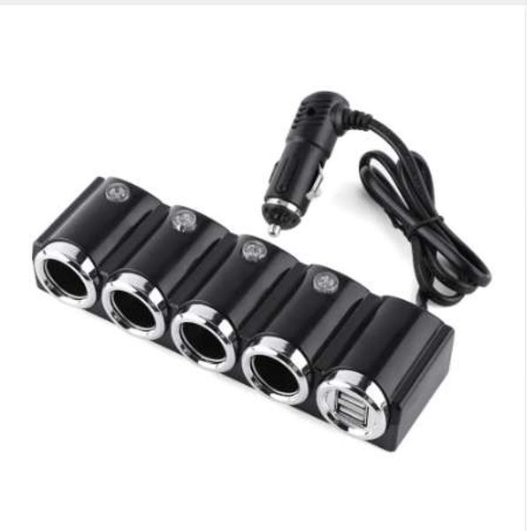 DC 12 V / 24 V USB 4 Yollu Araba Prizleri Otomatik Çok Soket Çakmak Splitter Çift USB Fiş Adaptörü Şarj Yeni Evrensel