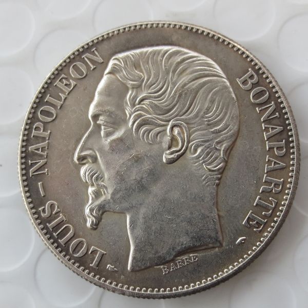 

Французская монета 5 франков 1852A Серебряная копия монеты Луи Наполеон Бонапарт ла