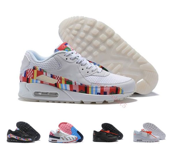 

new designer men women 90 NIC QS FIsFA World Cup 2018 International Flag Pack Mens Women Running Shoes Casual Sports Sneakers Zapatos