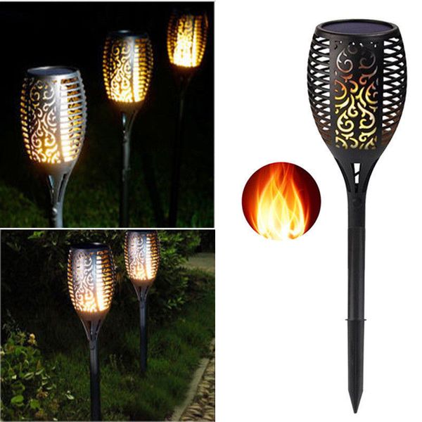 Luci di inondazione solare Lampade Torcia Luce illuminazione all'aperto Decorazione impermeabile Torce a led Luci da giardino con effetto fiamma