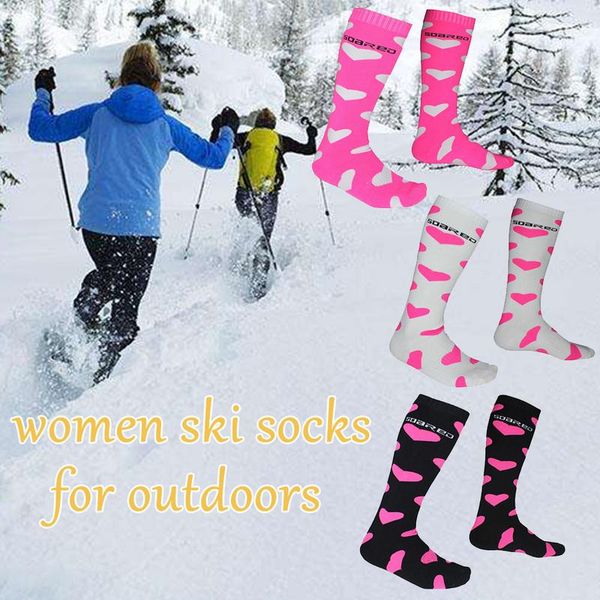 

thicken cotton winter sports socks warm thermal ski snowboarding socks walking hiking stockings warmer, Black