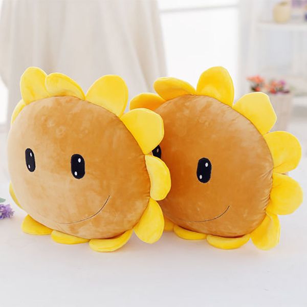 

plush cute cartoon helianthus annuus sunflower cushion stuffed toy real life soft flower pillow kids toys christmas gift qb186