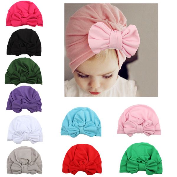 

glittery sweet fashion bowknot baby hat candy color kids girl caps turbans baby beanie newborn pgraphy props accessories, Yellow