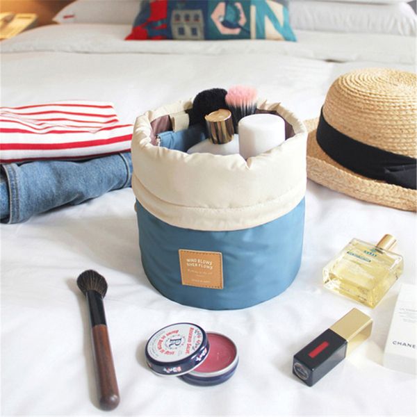 

coofit magic cylindrical shape makeup bag large waterproof nylon cosmetic bag girls portable travel necessarie makeup organizer