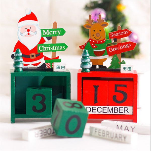 

wooden snowman christmas countdown date santa christmas xmas decoration toy fashion cute advent calendars