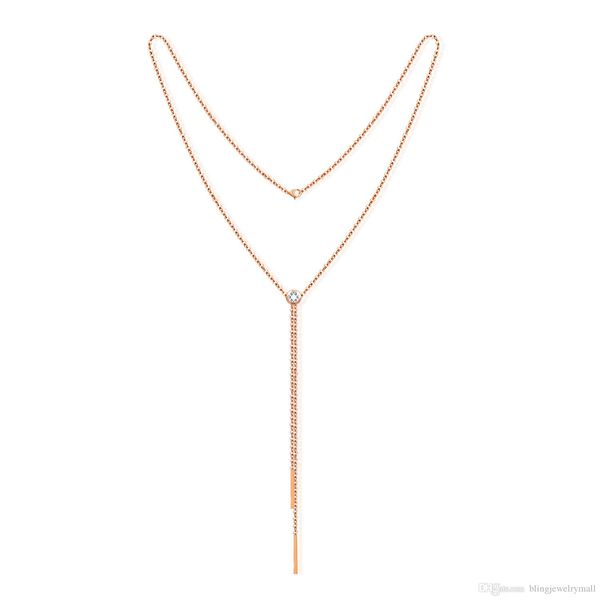 

fashion women long tassel women necklaces & pendants rose gold color stainless steel necklaces jewelry for ladies female gx1305, Silver