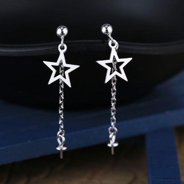 

Тонкое серебро 925 стерлингового серебра серьги Звезда полу крепление серьги для 6