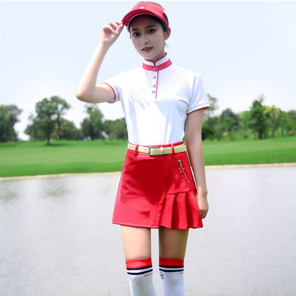 

pgm brand logo lastest golf t-shirt for women stand collar quick dry soft breathable anti sweat female jersey sport shirt, Black;blue