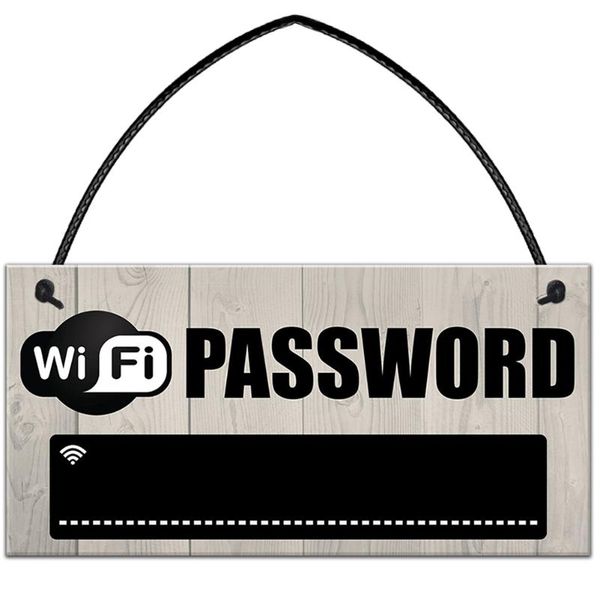 

wooden wifi password sign hanging board chalkboard internet signal plate indication home coffee bar party decorations