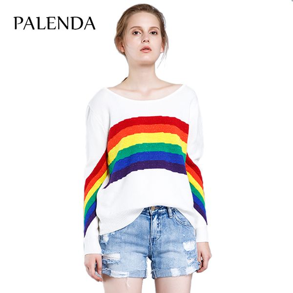 

spring new rainbow sweater sweet sunshine, White;black
