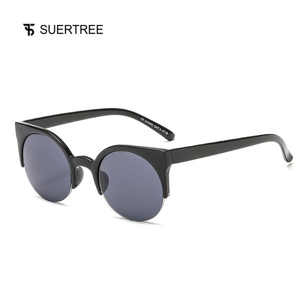 

suertree eye cat sunglasses retro women ladies vintage sunglasses male fashion new arrival for travel brand designer jh9021, White;black