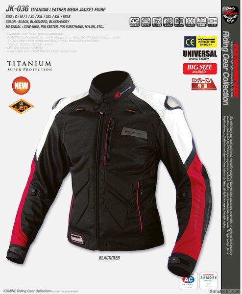 

wholesale komine jackets jk-036 titanium leather mesh motorcycle jacket men motocross offroad racing jackets with protector