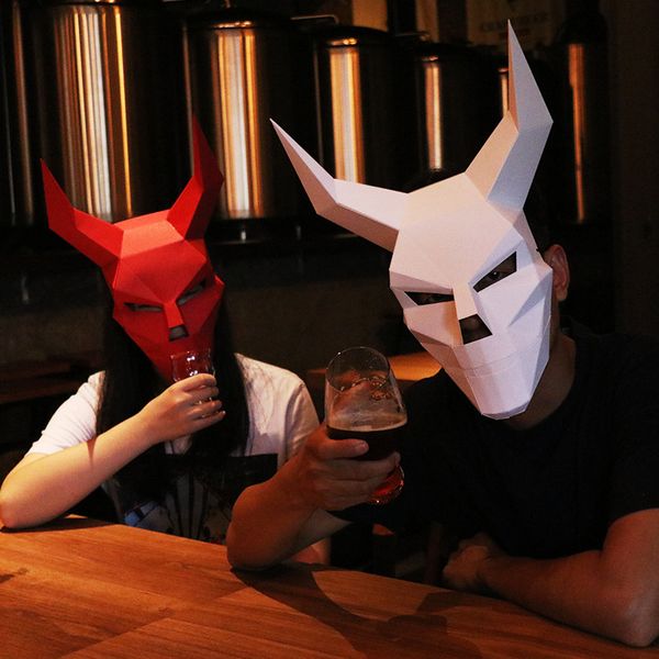 

король призрак головы лицо взрослых картон дышащий хэллоуин декор косплей костюм животных маска diy партии сложно смешные маска