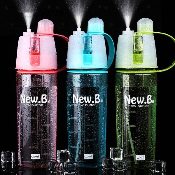 

600 ml sport cycling mist spray water gym beach bottle leak-proof drinking portable cool creative spray water bottle