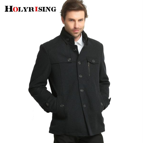 

holyrising men wool coat fashionable man coat of cultivate one's morality winter jacke selling windbreaker jacket #130005, Black;brown