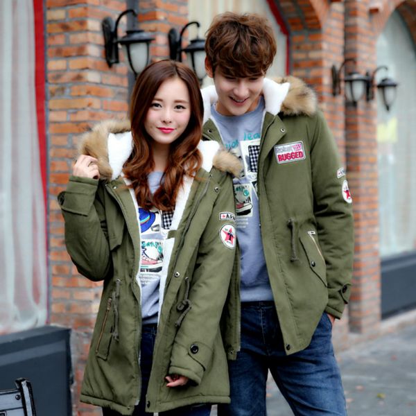 

jackets parkas winter parkas new fashion women's clothing coat and cotton thickening couples male long hooded coat down new hot, Black