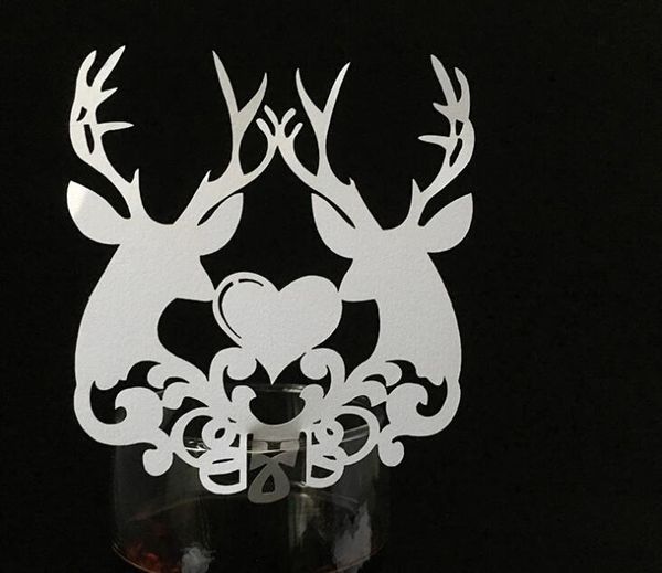 

christmas wine glass cards elk paper cup cards for wedding xmas party christmas decoration multi colors