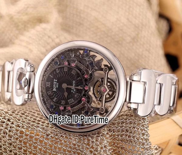 Neue Bovet Amadeo Fleurier Grand Complications Virtuoso Skeleton Tourbillon Schweizer Quarz Stahlgehäuse Weißes Zifferblatt Herrenuhr Sportuhren 2a1