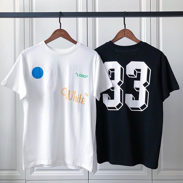 

19ss роскошные унисекс США сотрудничать логотип 33 высокое качество футболки мода хип-хоп мужчины женская одежда хлопок футболка повседневная Tee