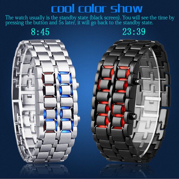 

2018 wholesale waterproof electronic second generation binary minimalist led watches mens wristwatch lava clock sport ladie creative watches, Slivery;brown