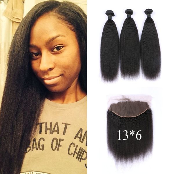 Brazilian Virgin Human Hair 3 Bundles With 13 X 6 Inch Lace