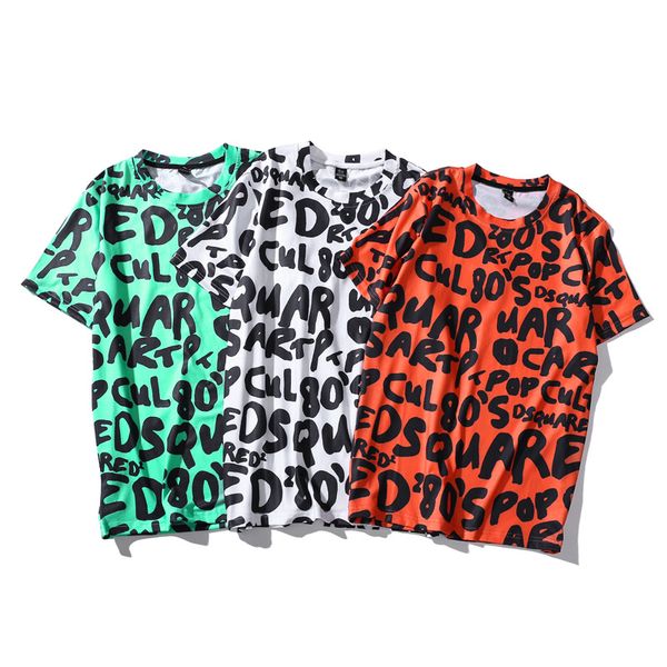 

Summer EMOJI Tshirts Men ALL Letters Printed Tops Short Sleeved Male Clothing Tops