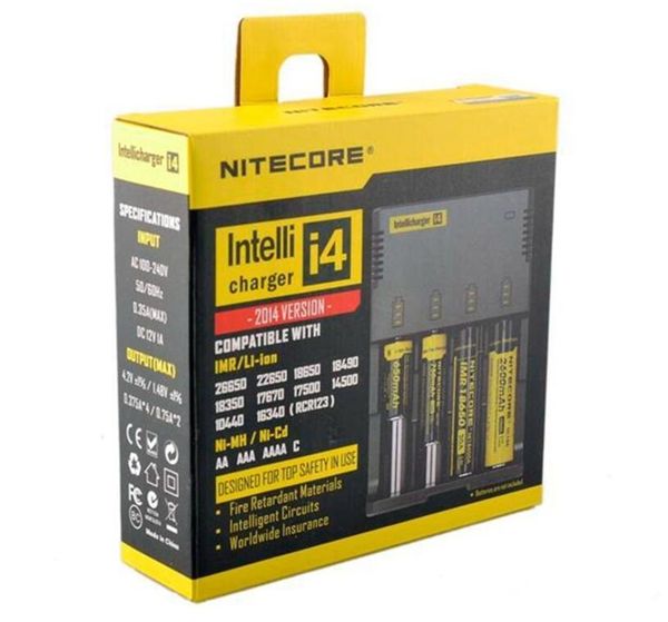 

nitecore i4 4 slots battery charger intellicharger 2018 li-ion ni-mh smart charger 4 slot 18650 nicd battery charger